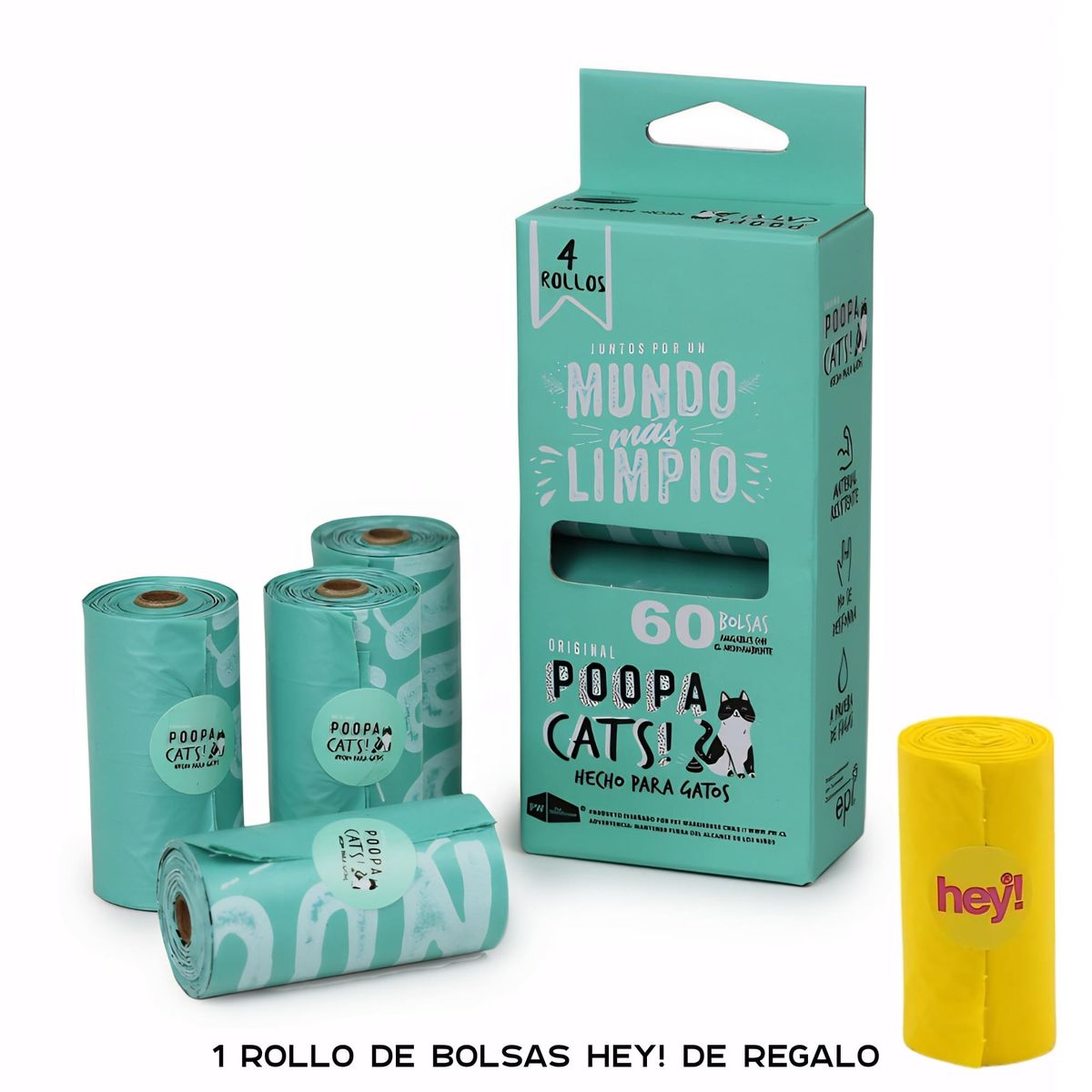 GENERICO - Pack Bolsas Poopa Cats Desechos Mascotas 4+1 de regalo