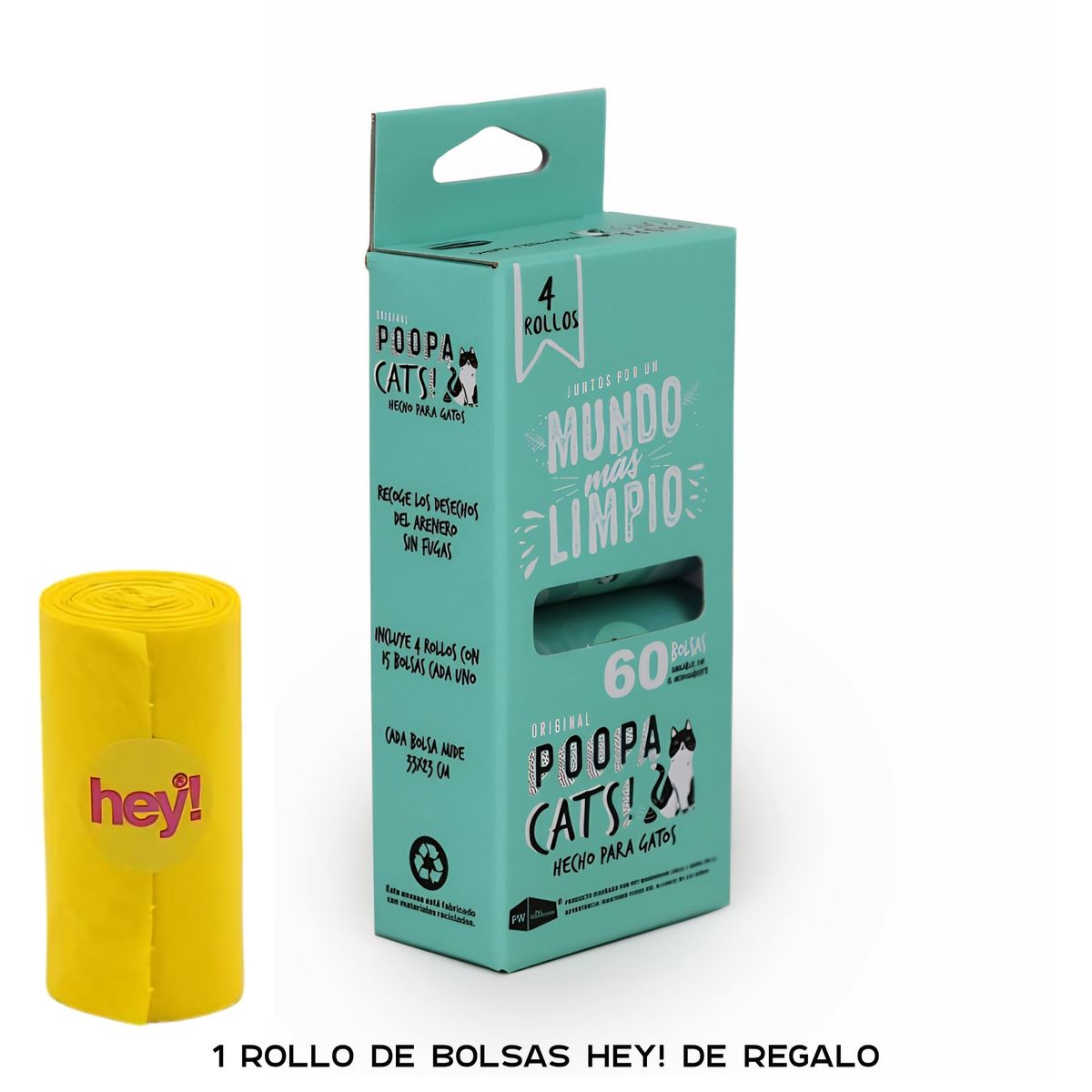 GENERICO - Pack Bolsas Poopa Cats Desechos Mascotas 4+1 de regalo
