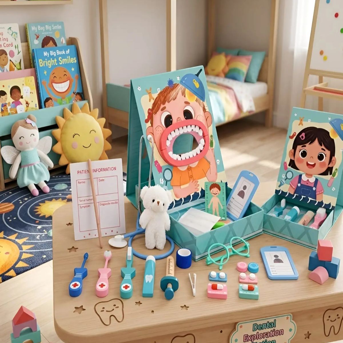 GENERICO - Set de Doctor y Dentista Didáctico de Madera para Niños