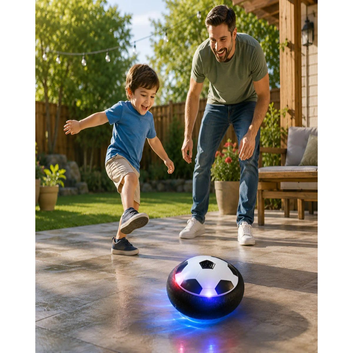 GENERICO - Pelota Flotante De Futbol Con Luces Led Hover Ball Infantil