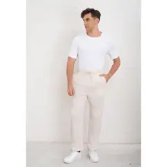 LIKE SHOP - Pantalón De Vestir Hombre Tipo Lino Casual Verano Liso 7147