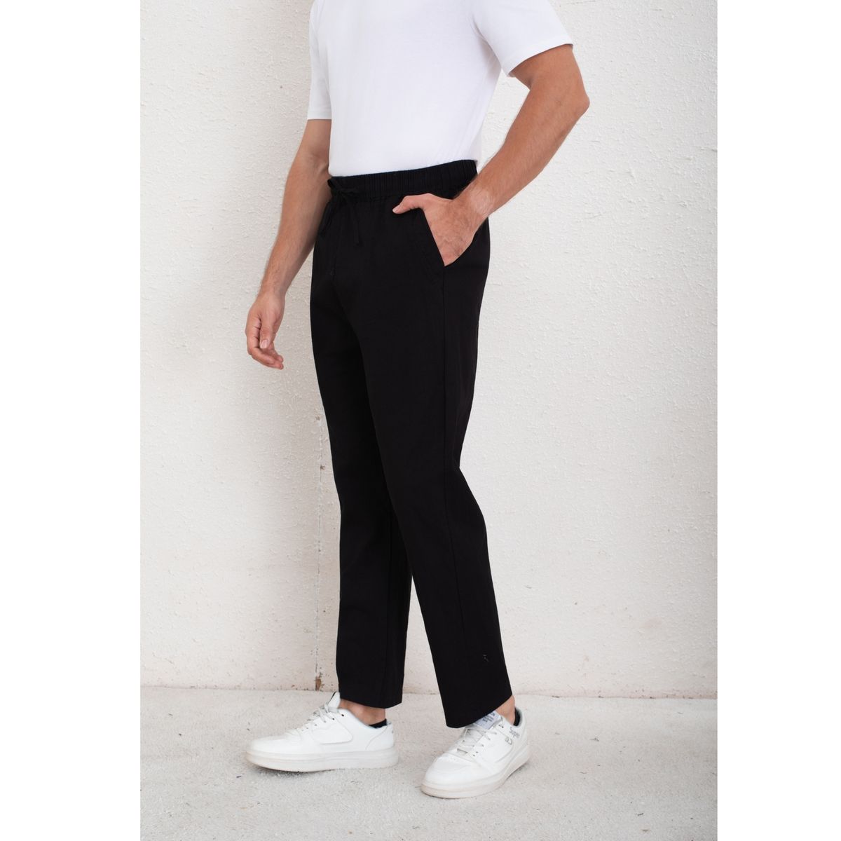 LIKE SHOP - Pantalón De Vestir Hombre Tipo Lino Casual Verano Liso 7147