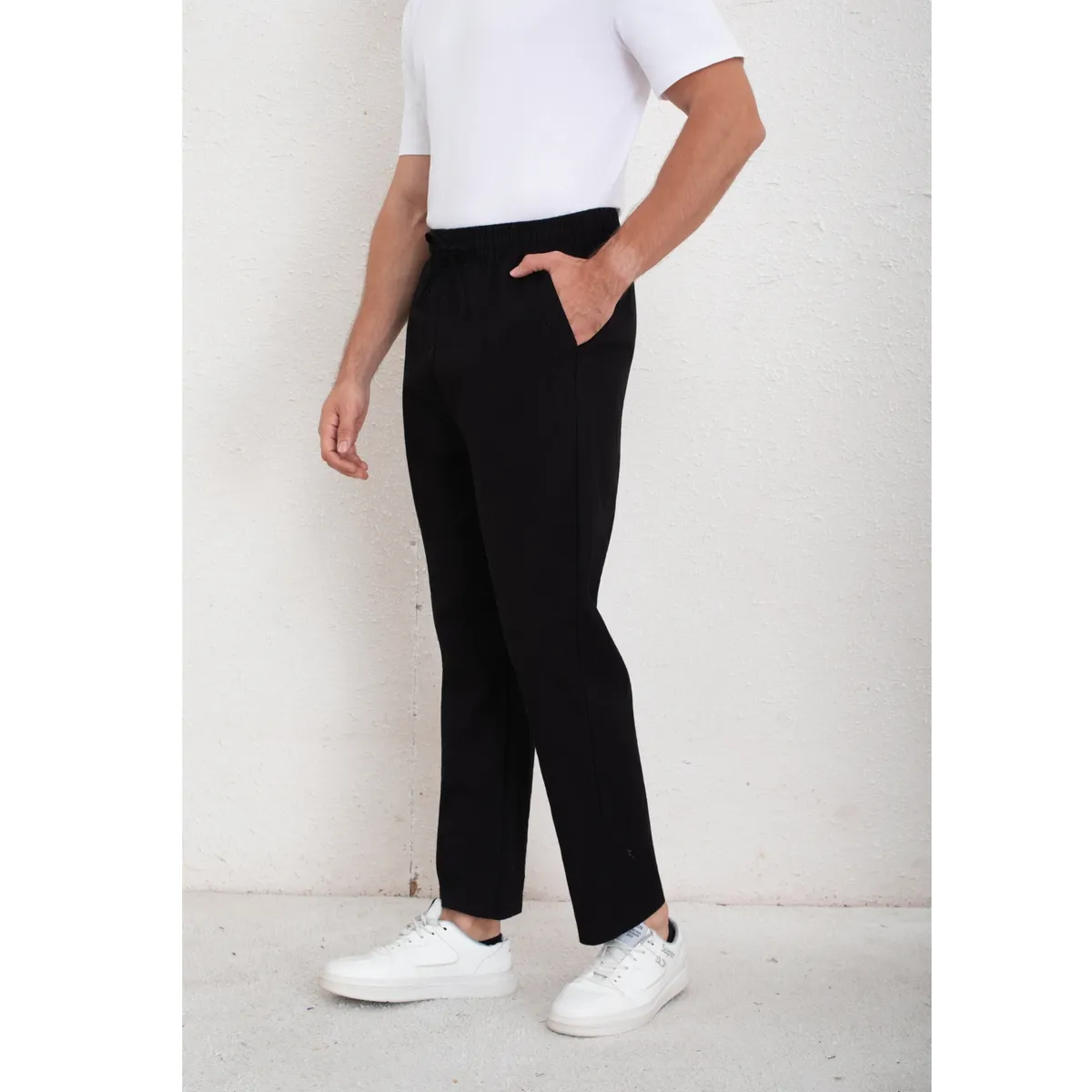 LIKE SHOP - Pantalón De Vestir Hombre Tipo Lino Casual Verano Liso 7147