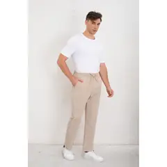 LIKE SHOP - Pantalón De Vestir Hombre Tipo Lino Casual Verano Liso 7147