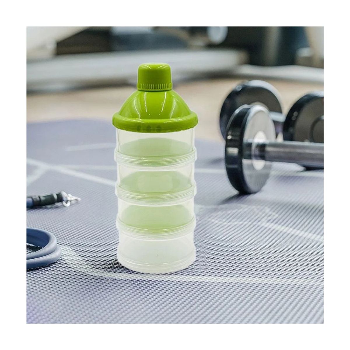 GENERICO - Dispensador Dosificador De Leche En Polvo Y Snacks  Apilable Bebé 4 Niveles Verde