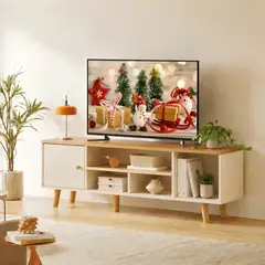 GENERICO - Rack Tv 55"Mueble Mesa De Centro 1 Puerta Patas de Madera 120×30×38cm