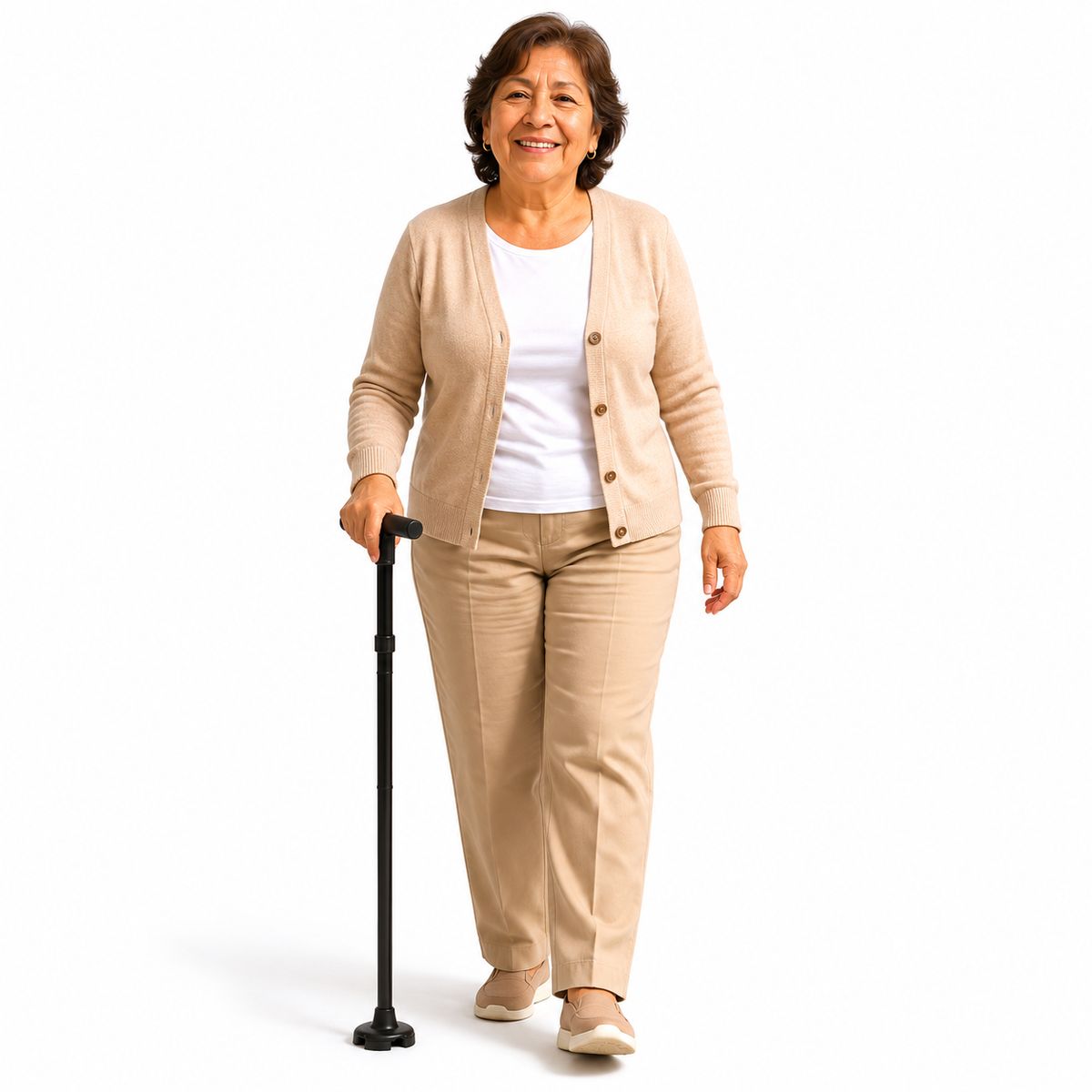MOVI - Bastón Ortopédico Plegable con Luz Led. ¡TERCERA EDAD, ESGUINCE, FRACTURA