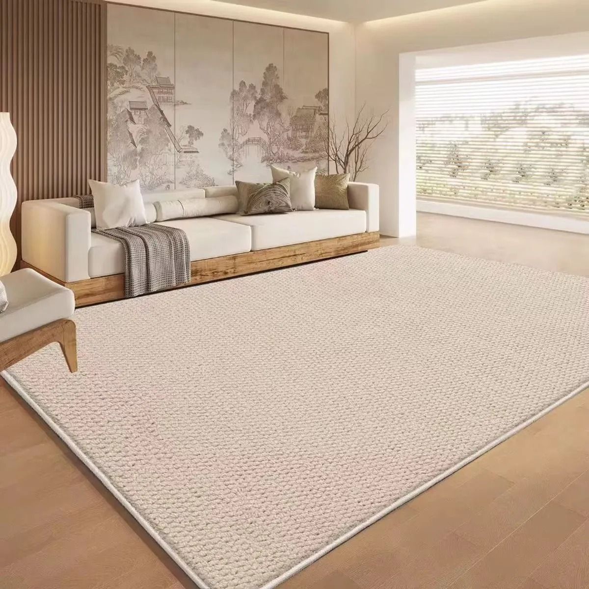 GENERICO - Alfombra Estilo Yute Tejida Para Living Resistente Mascotas 160X230BLANCO