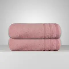 CHITECO - Pack 2 Toallas Algodón 450g 140x70cm Rosa Baño