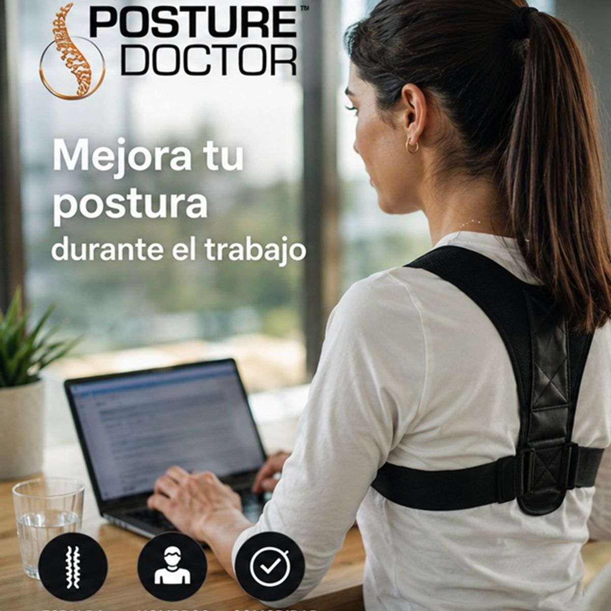 POSTURE DOCTOR - Corrector de Postura Ajustable Unisex para Espalda y Hombros  Soporte Lumbar y Cervical Ergonómico