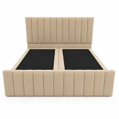 GENERICO - Cama 2 Plazas Turín Crudo con Doble Respaldo – Diseño Moderno y Máximo Confort