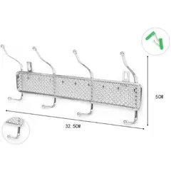 GENERICO - PERCHA DE HIERRO 4 GANCHOS 32.5CM