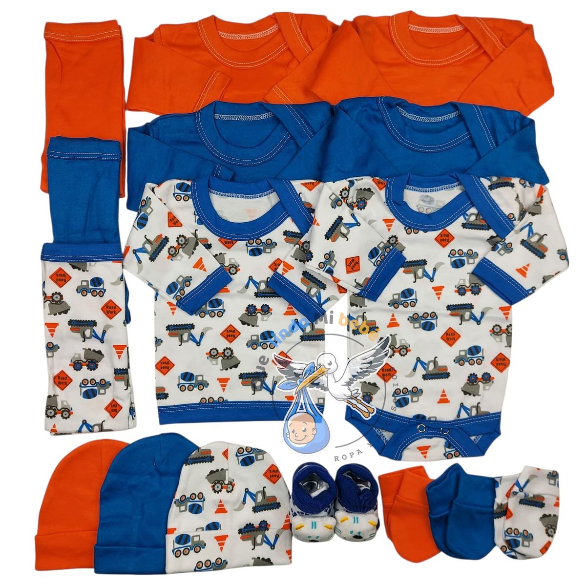GENERICO - Pack 16 Piezas 0/3 Meses Azul Camion