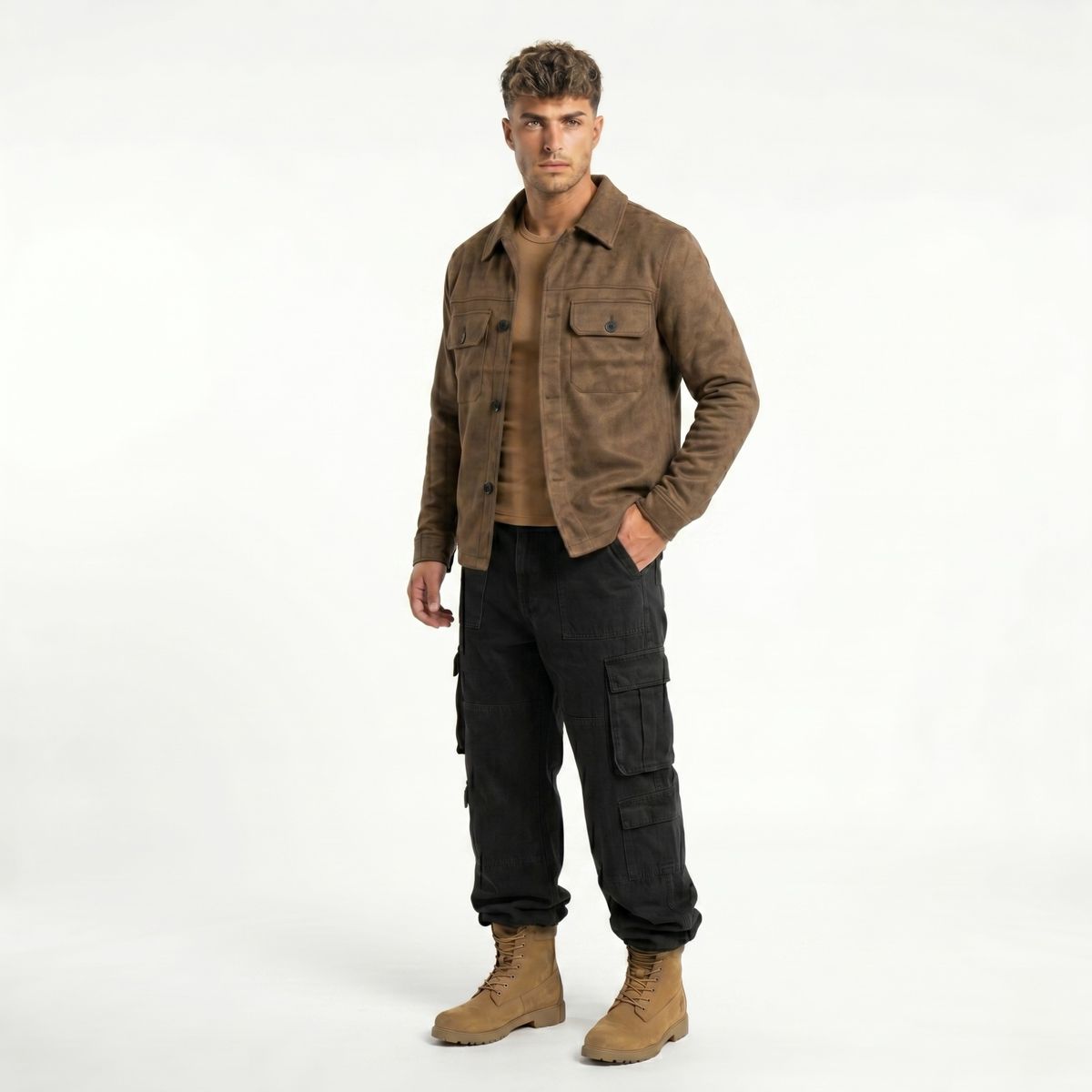 D'JOE - Chaqueta Sobrecamisa Gamuza Soft Hombre Fabrizio