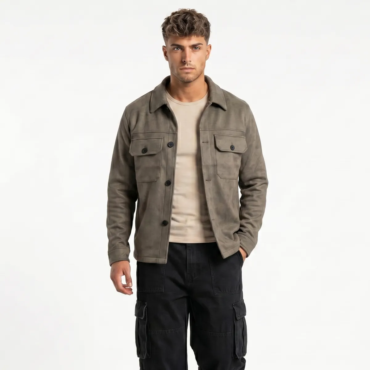 D'JOE - Chaqueta Sobrecamisa Gamuza Soft Hombre Fabrizio