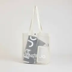 JUANITA JO - Cartera Bolso Tote Bag Micro Malla Blanco