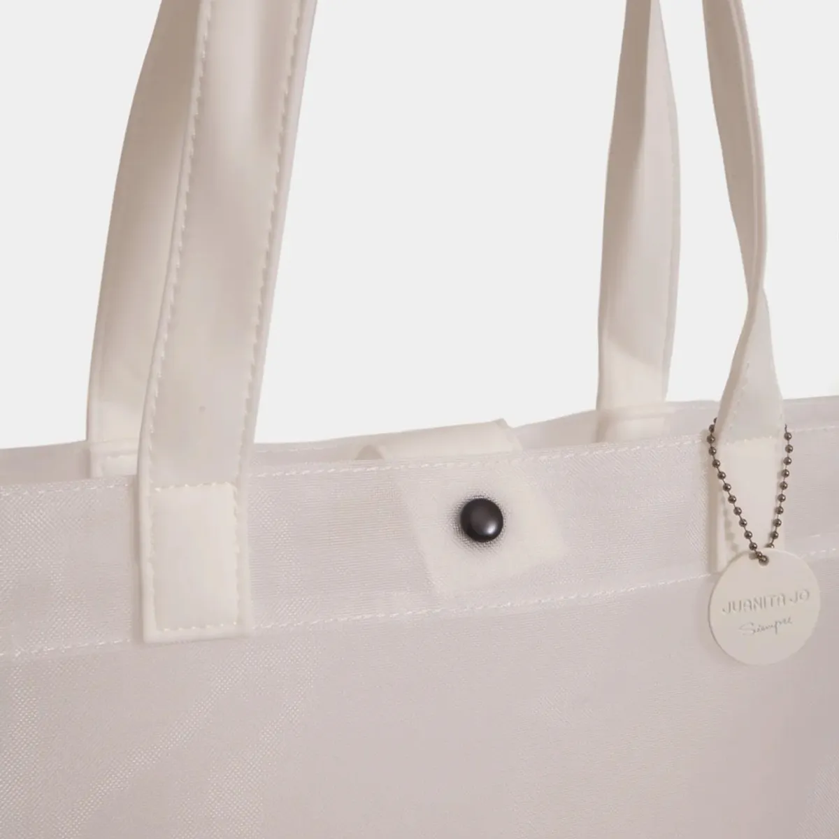 JUANITA JO - Cartera Bolso Tote Bag Micro Malla Blanco