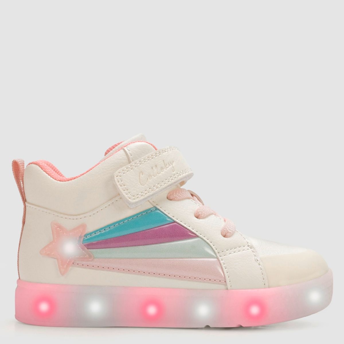 COLLOKY - Zapatilla Niña Luces Blanca