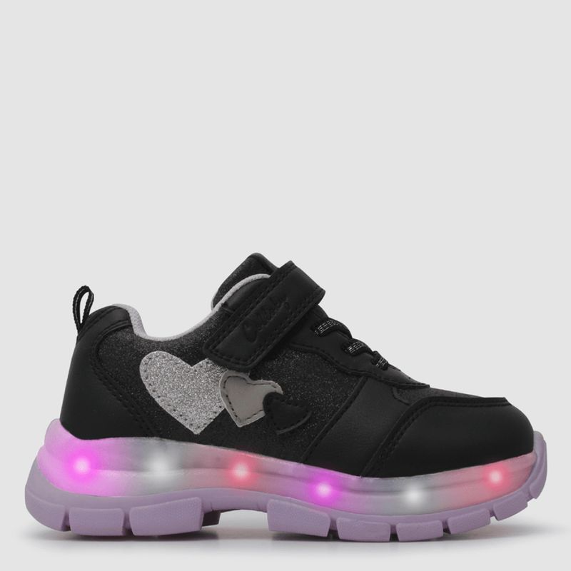 COLLOKY - Zapatilla Niña Luces Negra