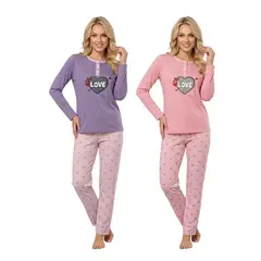 LOOK SHOP - Pack 2 Pijama Mujer Manga Larga. Pantalón Y Polera. Oferta! 420