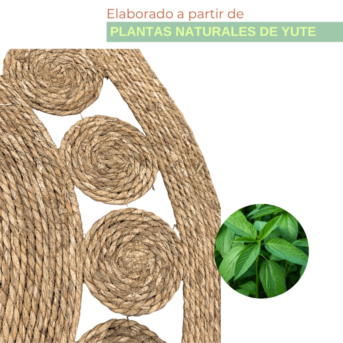 GENERICO - Alfombra Yute Redonda Decoración Living 1,20m Tejido Natural