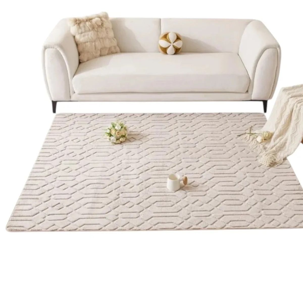 GENERICO - ALFOMBRA JACQUARD DE ALGODON 160X200CM