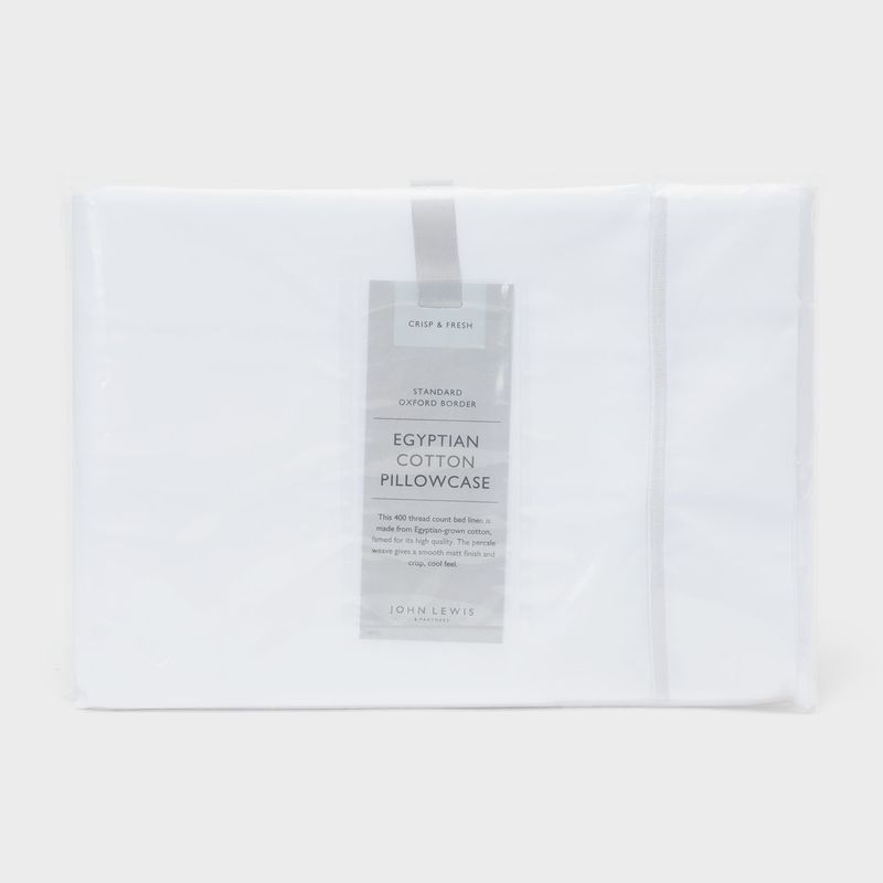JOHN LEWIS - Funda Almohada Blanco 100% Algodón Egipcio John Lewis