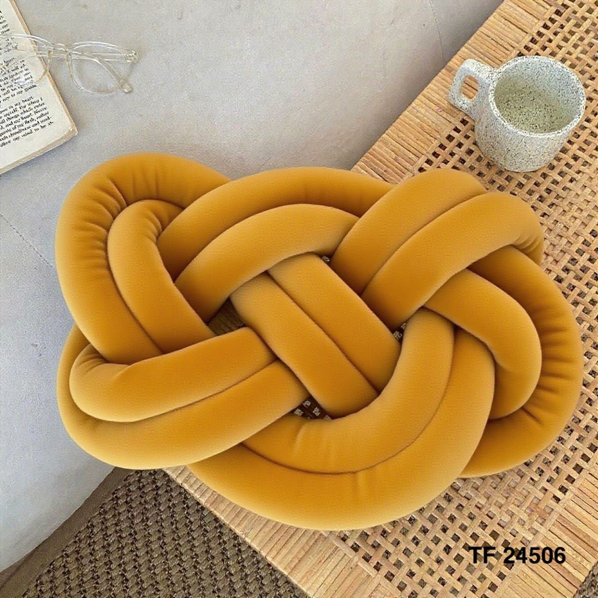 GENERICO - Almohada Cojin Nudo Grande Café 45 Cm