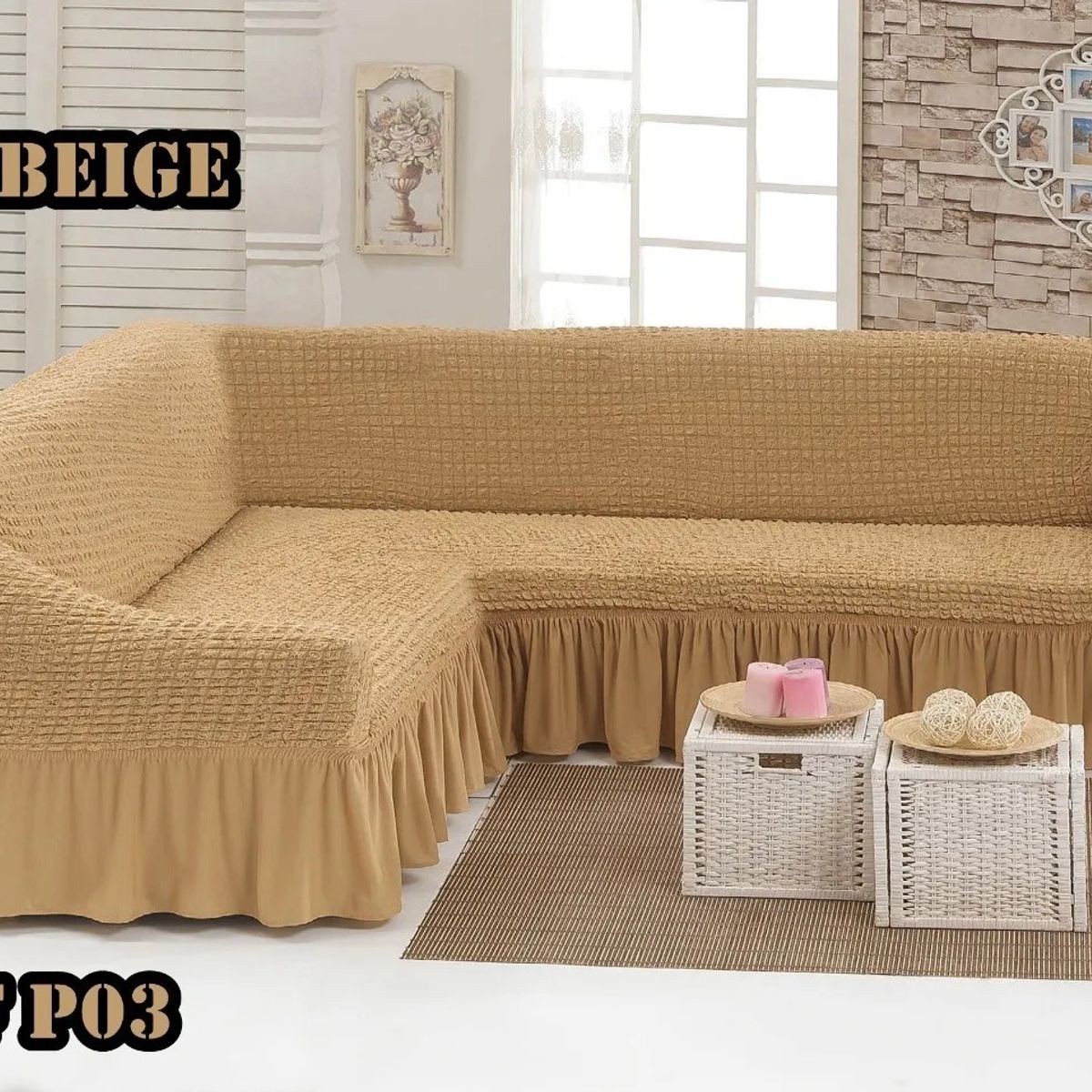 GENERICO - Funda Cubre sillón Tipo L Turco