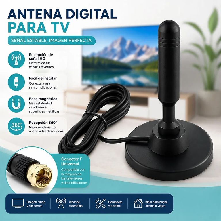 GENERICO Antena Tv Digital Abierta Hd Tvd Interior 360