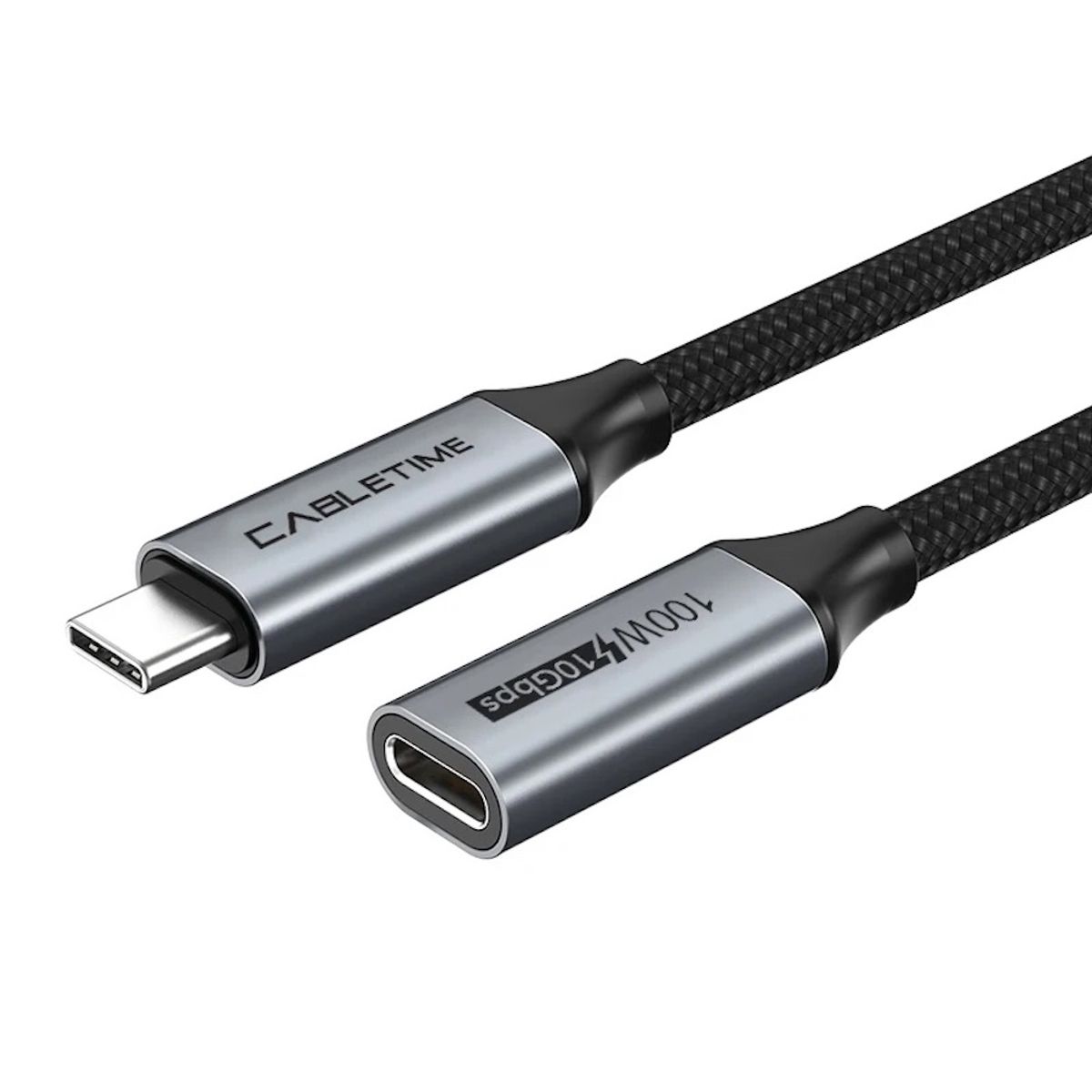 GENERICO - Cable Extension Pro Usb C Hembra - Usb C Macho 5a 10gbps 2m