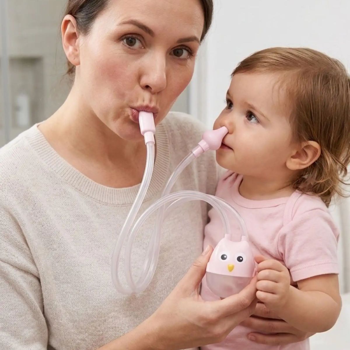 GENERICO - Aspirador Nasal Bebé Extractor De Mucosidad ManualROSA