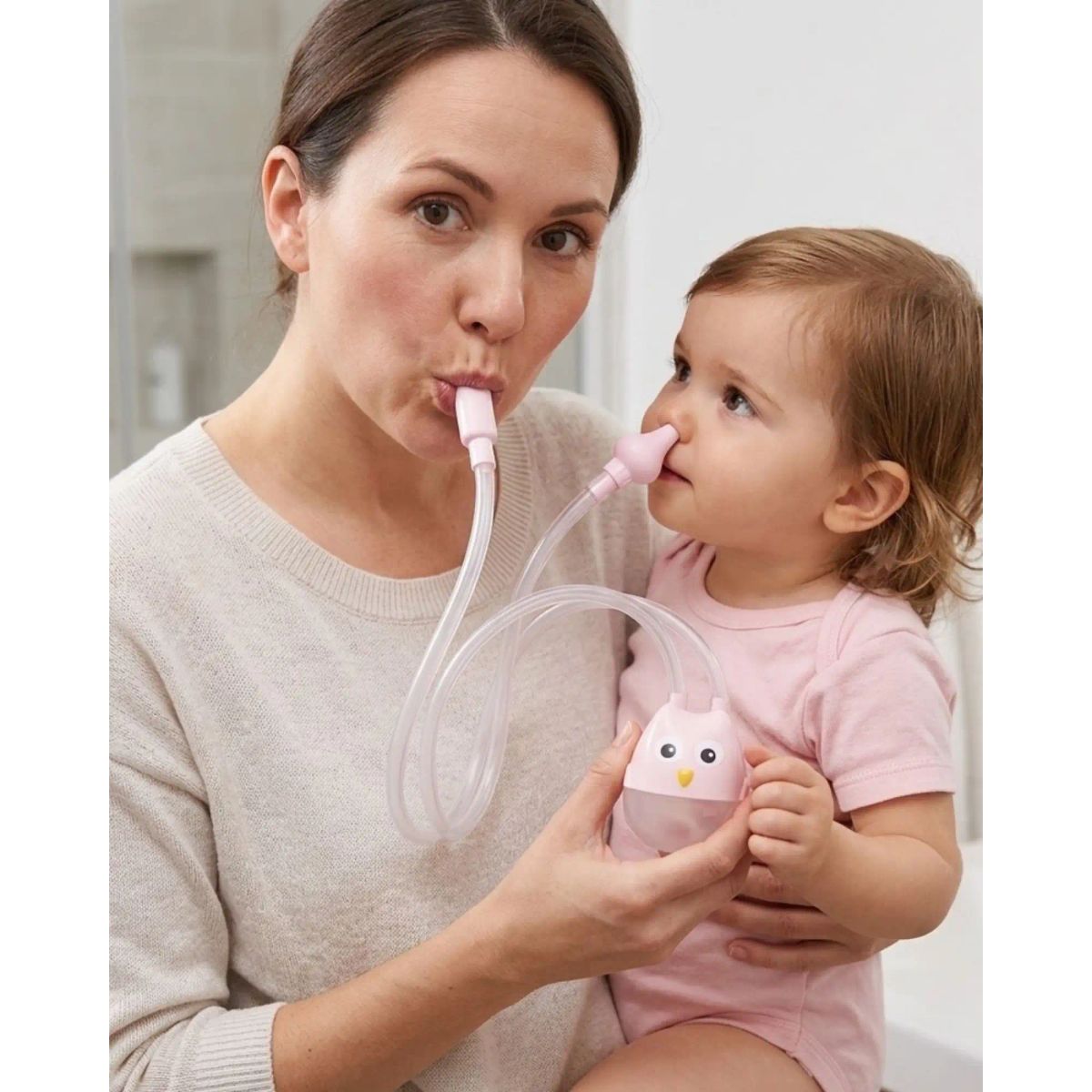 GENERICO - Aspirador Nasal Bebé Extractor De Mucosidad ManualROSA