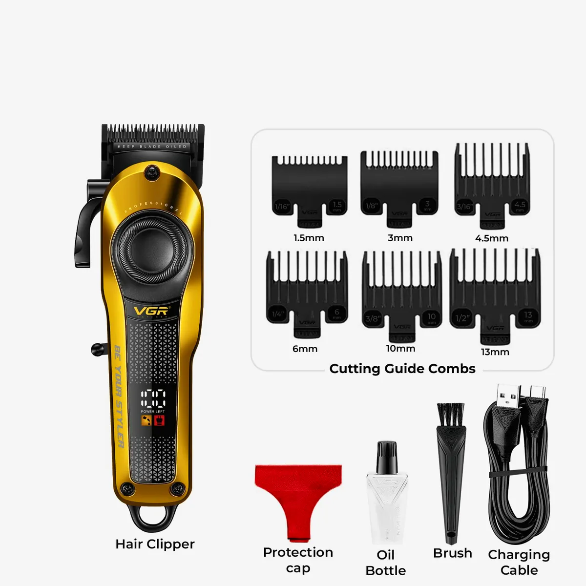 VGR - Máquina De Cortar Pelo Vgr V-170 Profesional Inalámbrica
