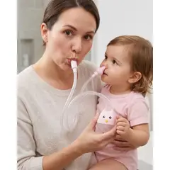 GENERICO - Aspirador Nasal Bebé Manual Diseño BúhoROSA