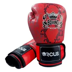 ORCUS - Guantes Boxeo 12 Oz Cuero sintetito - Rojo