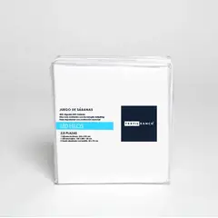 TEXTIL RANCO - Sábanas blancas 2 plazas 180 Hilos 50% algodón 50% Poliéster