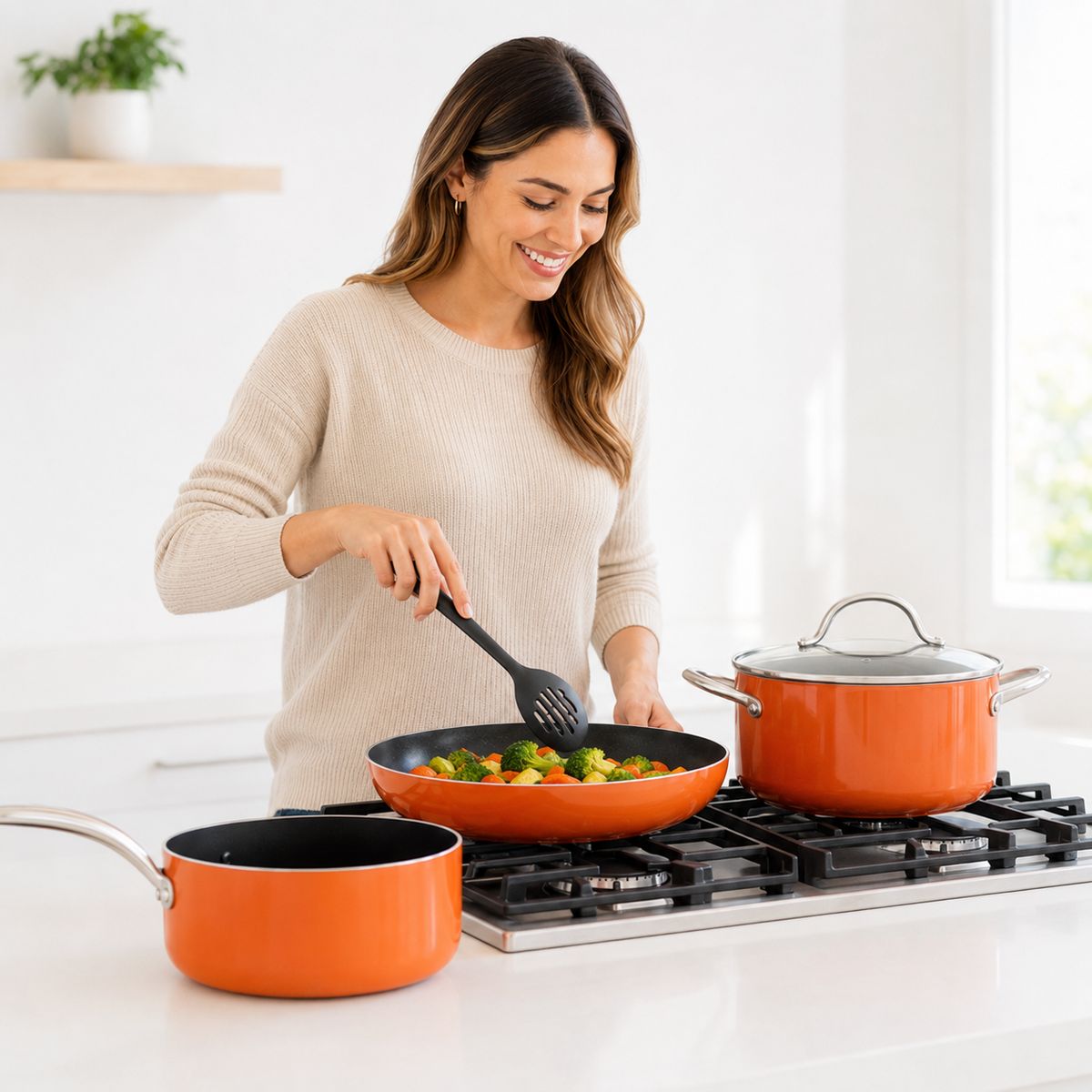 MOVI - Batería de Cocina 11 Piezas – Compatible con Cocinas de Inducción, Eléctricas y Gas
