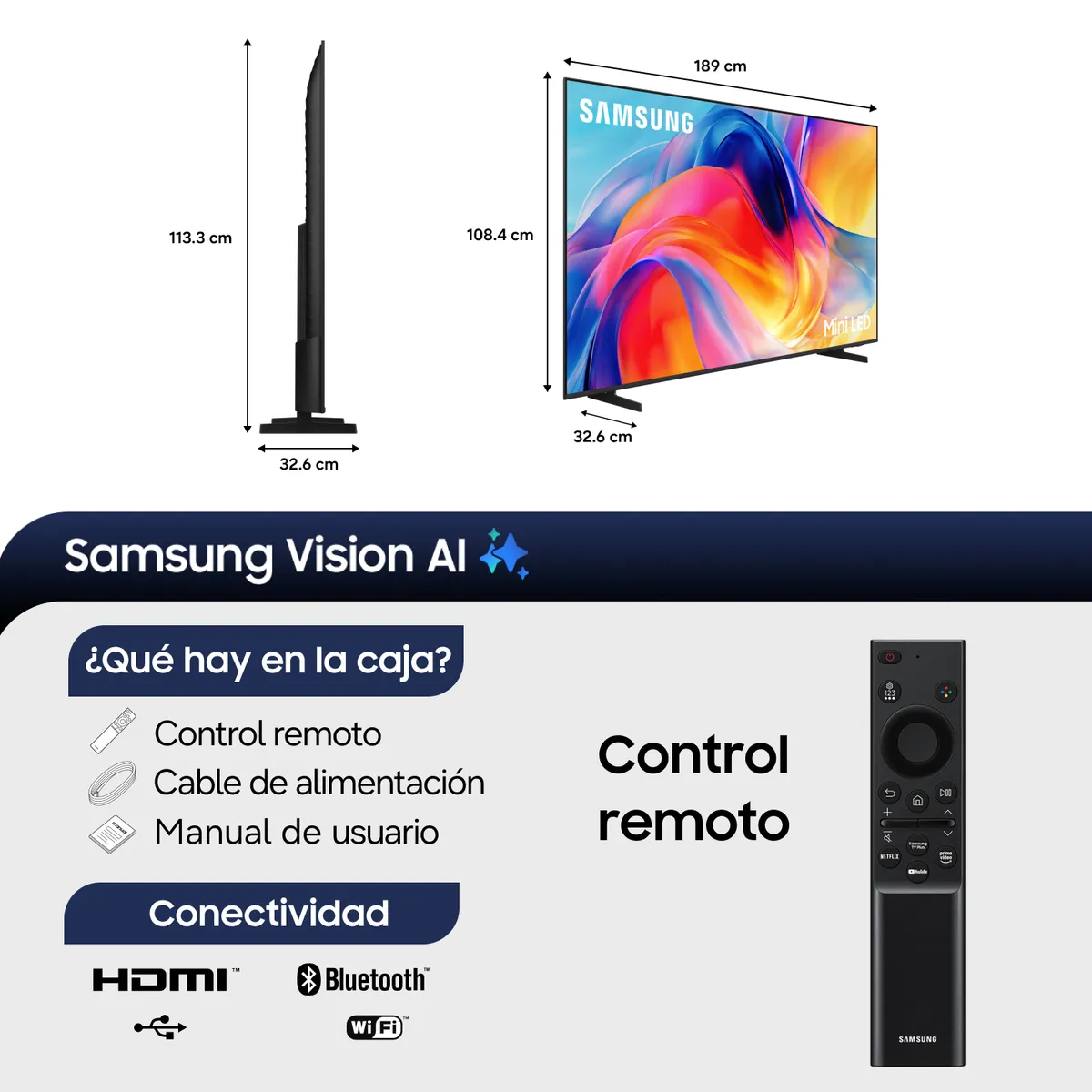 SAMSUNG - 85 Mini LED M75H 4K Samsung Vision AI Smart TV 2026.