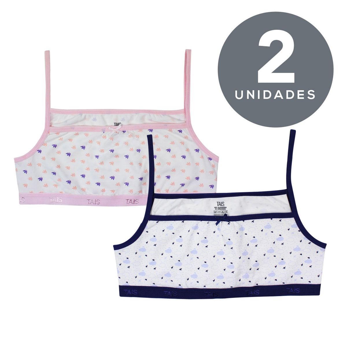 TAIS - Pack 2 Mi Primer Sosten Algodón Spandex 616001