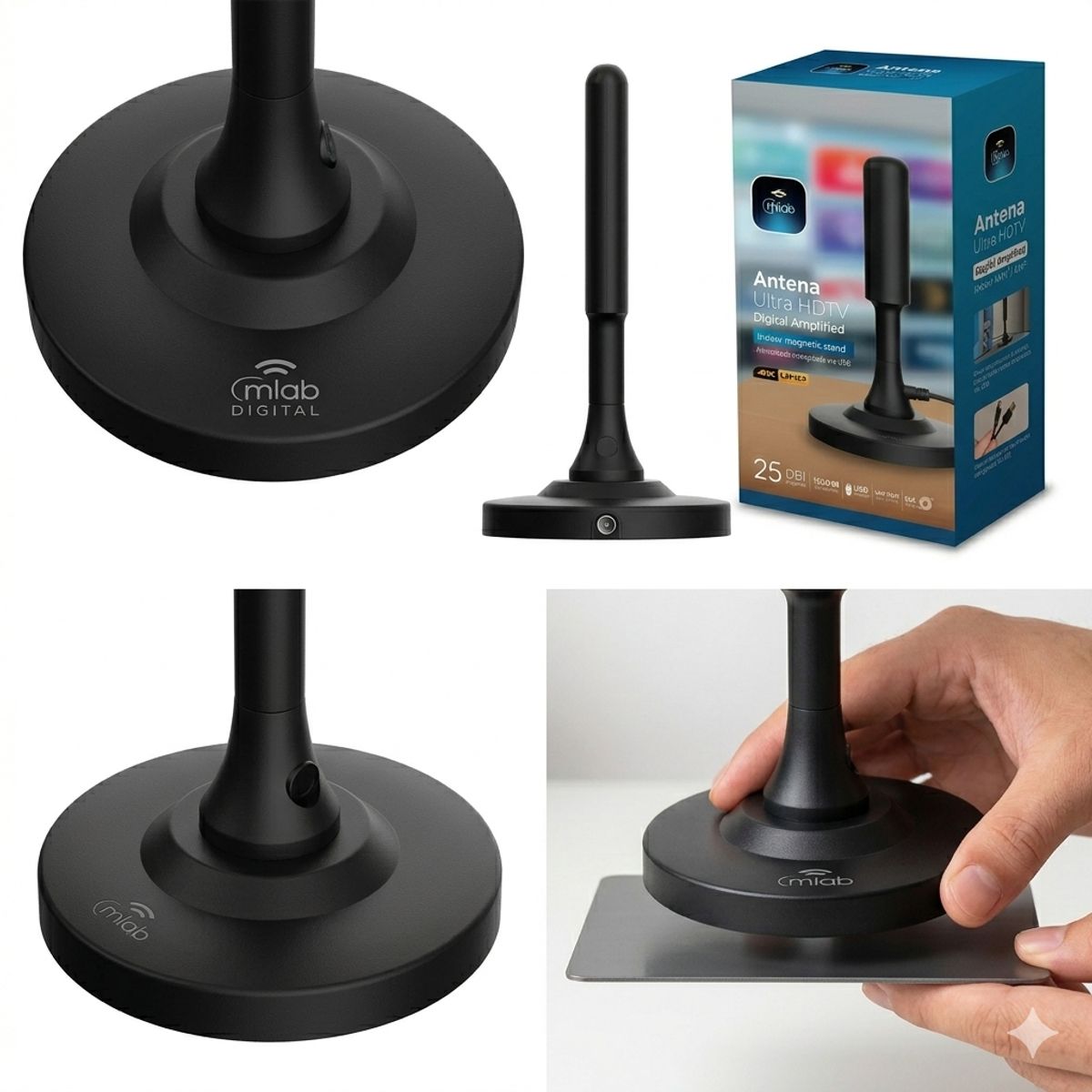 GENERICO - Antena Ultra HDTV Digital Amplified 25 Dbi