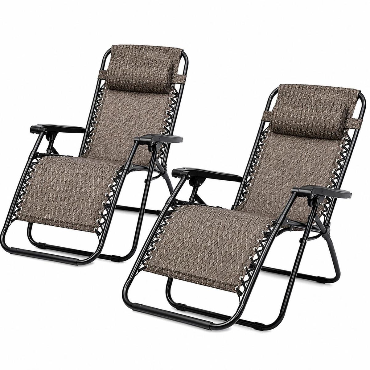 ACTUAL - Pack 2 Reposeras Zero Gravity Plegables Reclinables Reforzadas Terraza Playa Camping