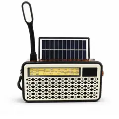 TECNOLAB - Radio Retro Solar Bluetooth FM AM USB Linterna Gold - PS