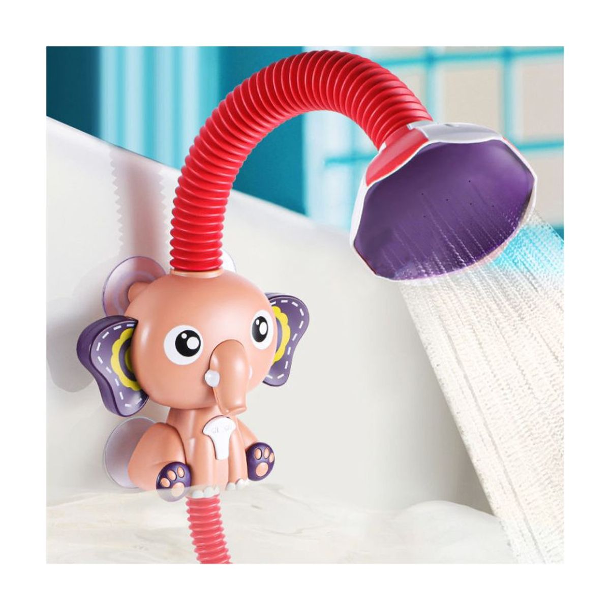 GENERICO - Elefantito Regadera De Baño Juguete Ducha Para Bebé Rojo