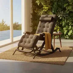 GENERICO - Sillón Mecedor Para Interior Y Exterior Plegable Acolchada