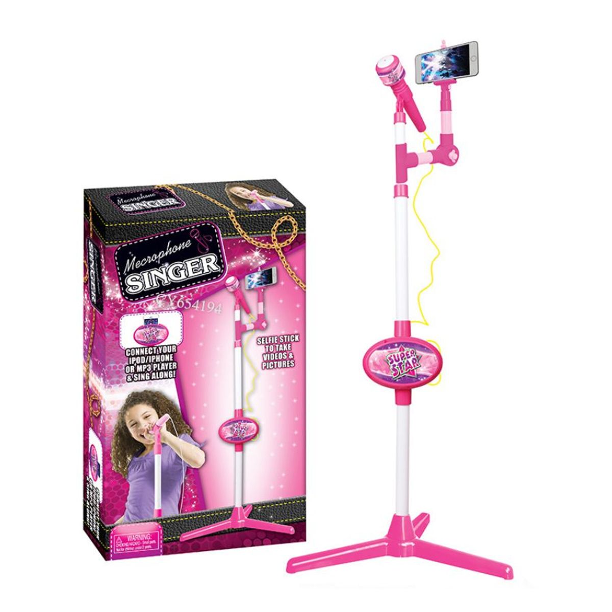 GENERICO - Micrófono Karaoke Pedestal Conexión Mp3 Teléfono Para Niñas