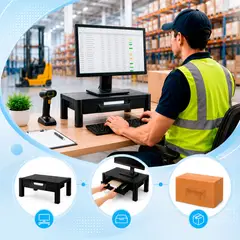 AIDATA - Soporte Monitor Ajustable con cajón Básico - Marca