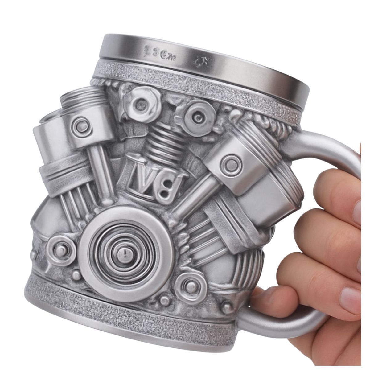 GENERICO - TAZA MOTOR V6 3D ACERO INOXIDABLE REGALO AUTO ND16