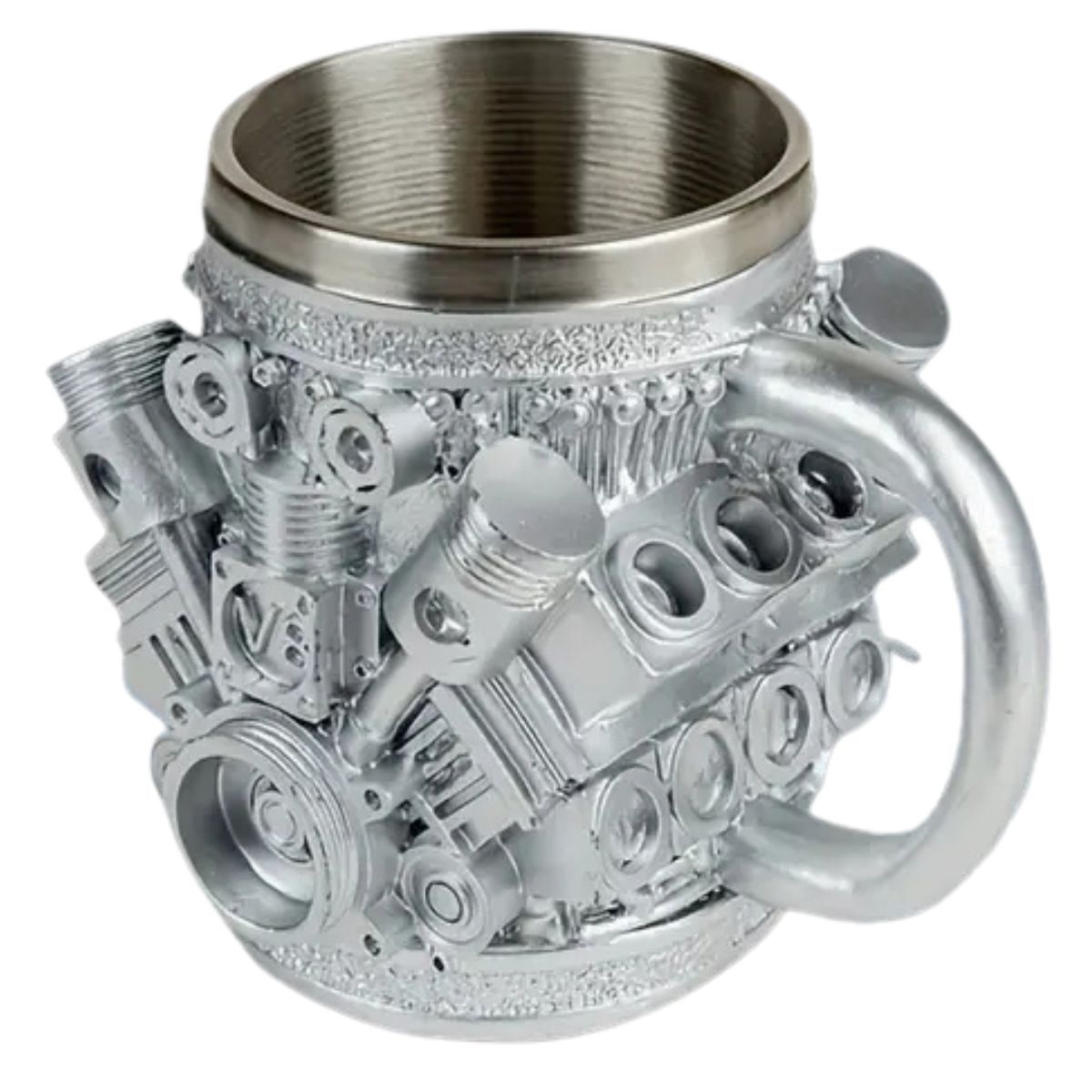 GENERICO - TAZA MOTOR V6 3D ACERO INOXIDABLE REGALO AUTO ND16