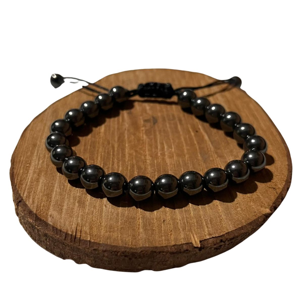 GENERICO - Pulsera de Hematita Natural Grafito Ajustable para Mujer